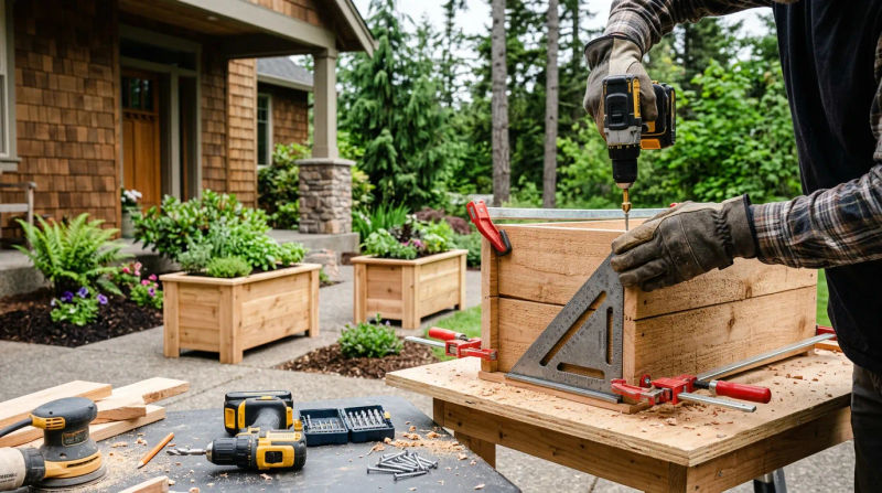 Custom Wood Planter Boxes in Scappoose