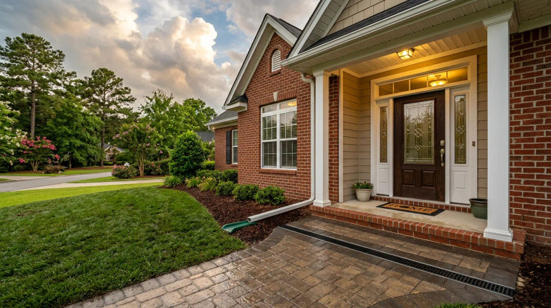 How Blackleaf Stopped Repeated Entryway Flooding in Blythewood