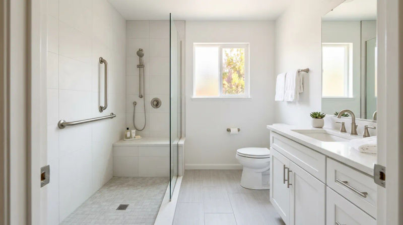 Vacaville Case Study: Aging-in-Place Bathroom Refresh in 2 Days