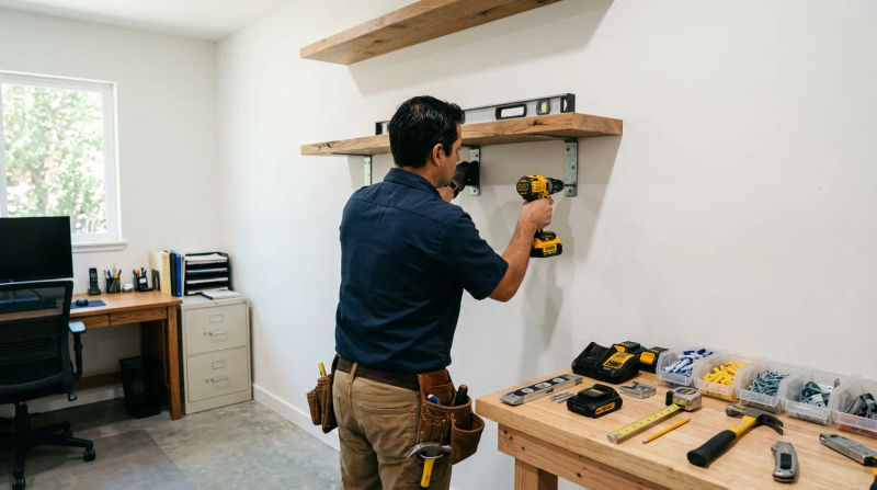 Custom Shelving Installation by a Sacramento Handyman