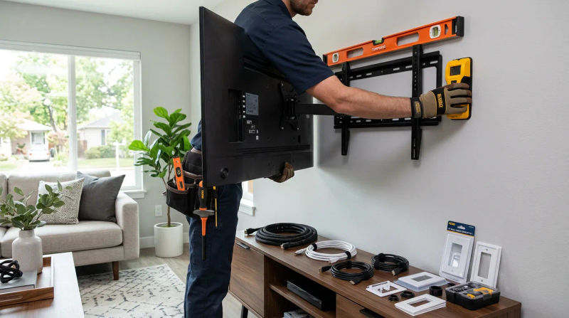 Secure TV Mounting by a Sacramento Handyman