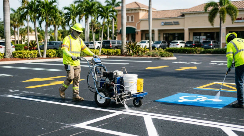 Precision Parking Line Stripping in West Palm Beach