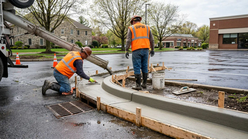 Commercial & Residential Concrete Curbs in Delaware County