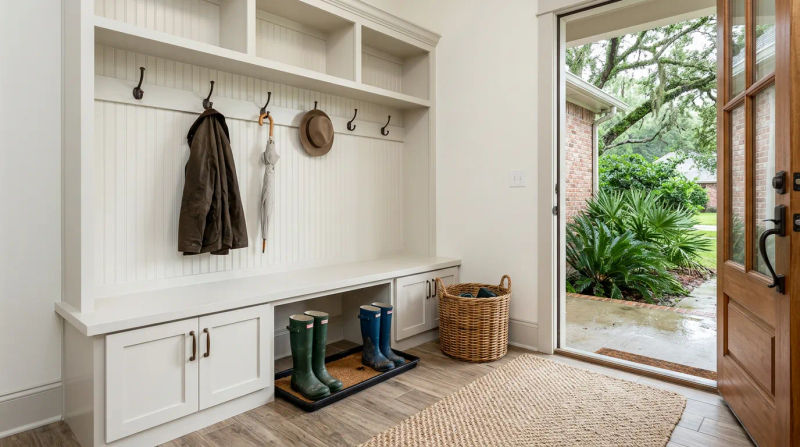 Slidell Mudroom Upgrade: Built-In Bench + Durable Paint Case Study