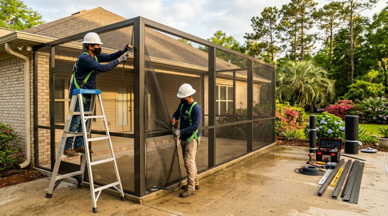 Custom Screened In Patio Enclosures in Theodore