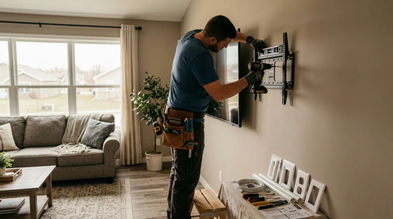 Secure TV Mounting Services in Battlefield