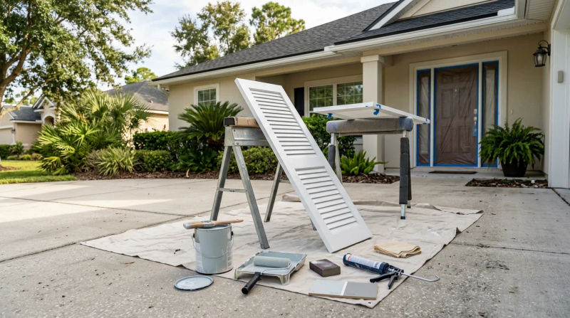 Yulee Homeowners: Cost to Paint a Front Door and Shutters Together