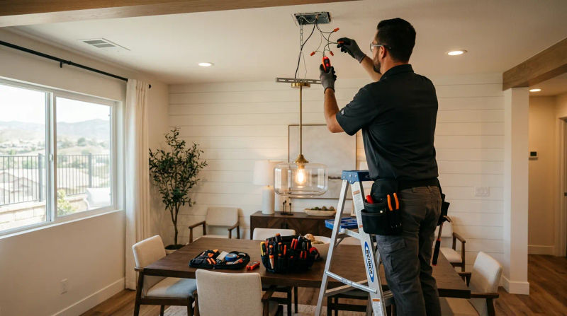 Custom Light Fixture Installation in Corona
