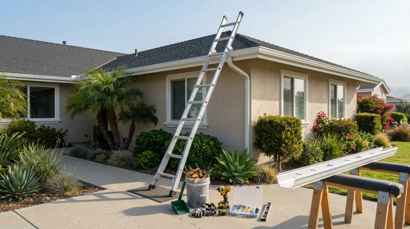 Huntington Beach Gutter Cleaning & Rehang Costs Before Rains