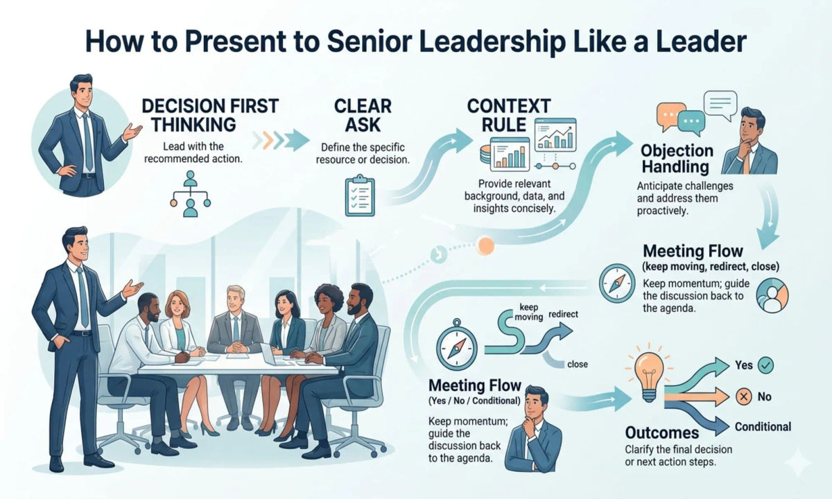 How to Present to Senior Leadership Like a Leader (Not Just a Presenter)