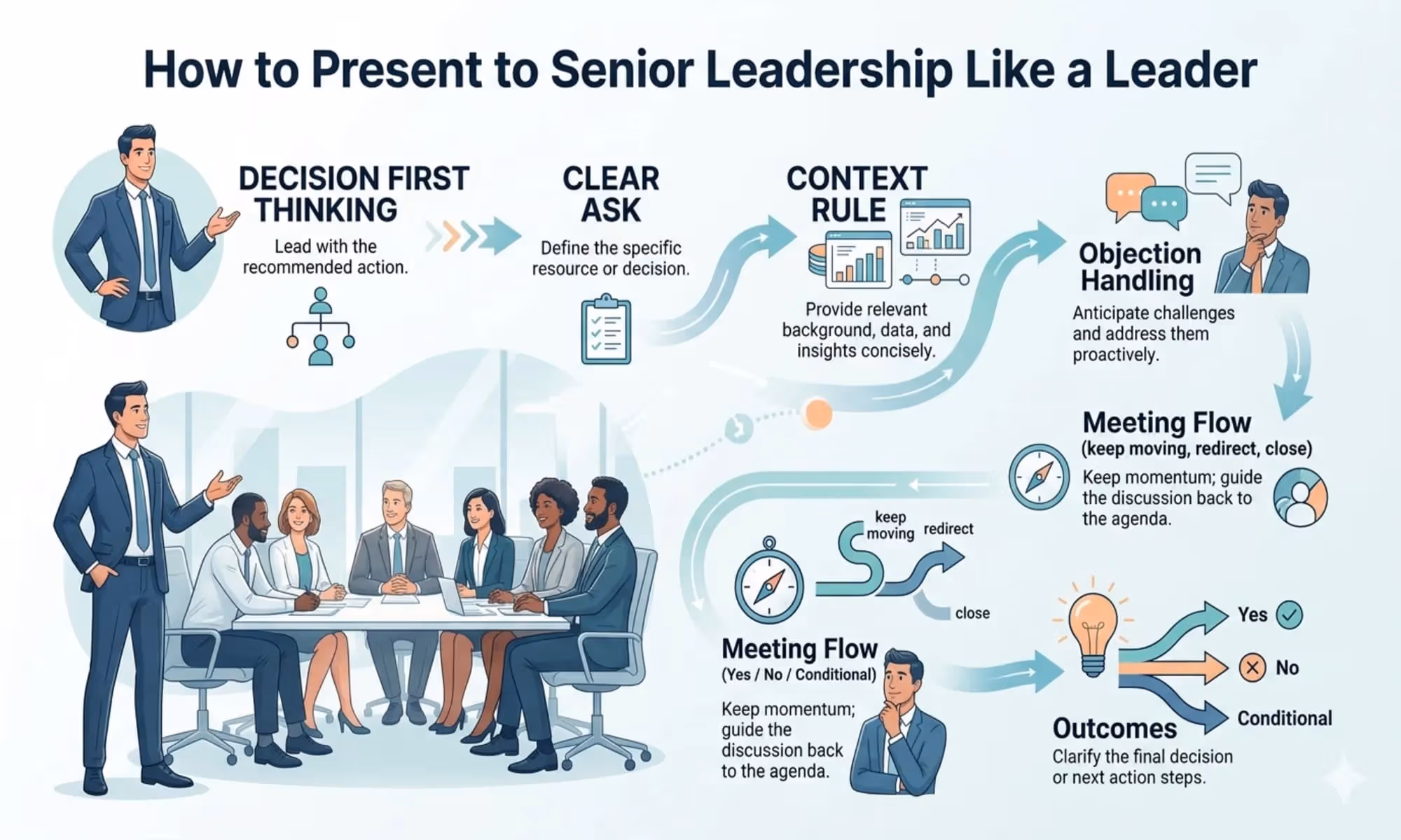 How to Present to Senior Leadership Like a Leader (Not Just a Presenter)