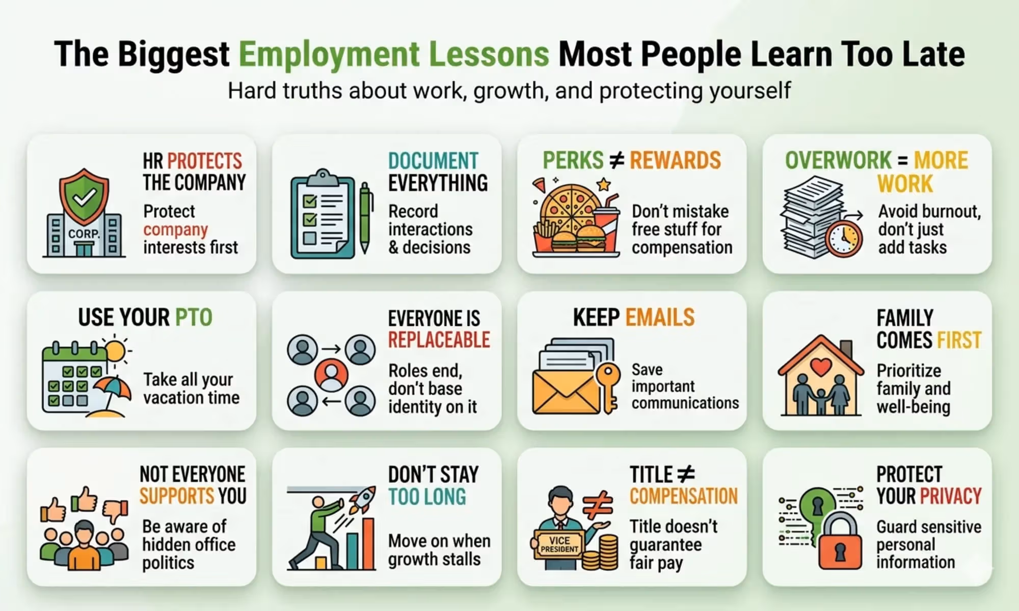 12 Employment Lessons Most People Learn Too Late