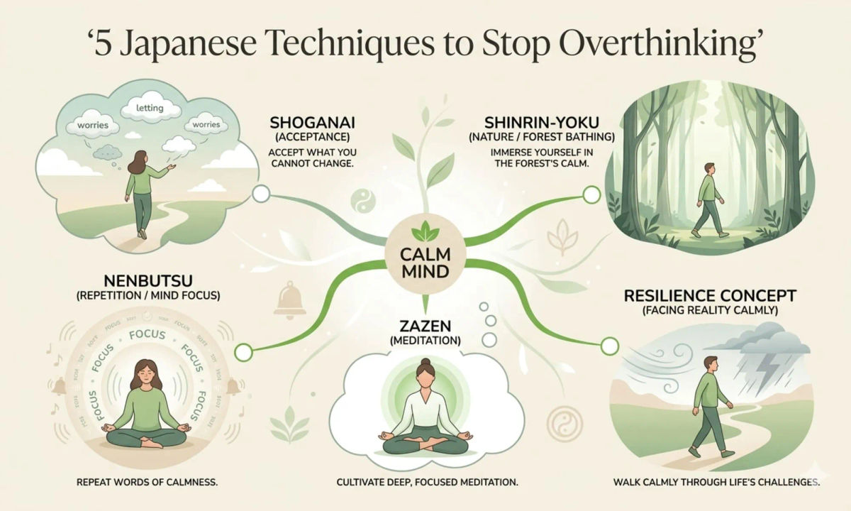 5 Japanese Techniques to Stop Overthinking and Find Mental Clarity