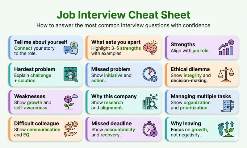 The Ultimate Job Interview Cheat Sheet (Answers That Actually Work)