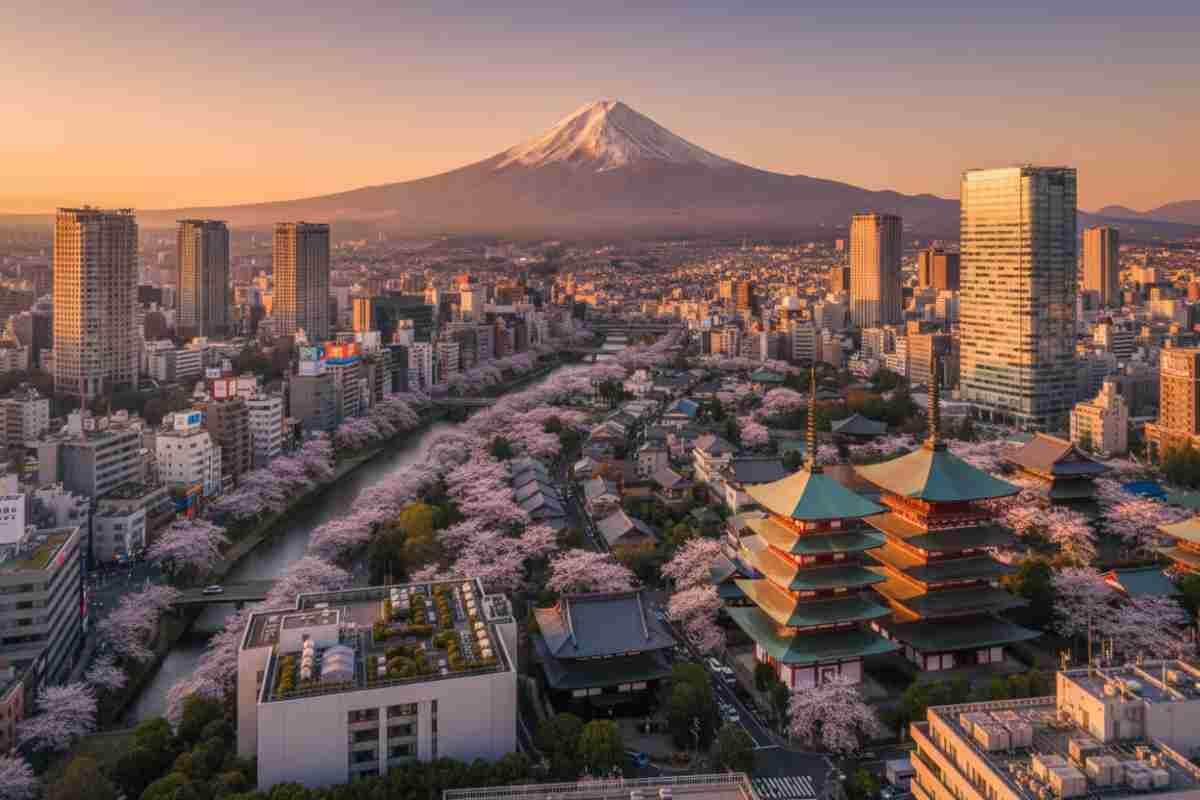 Top orase din Japonia_Ghidul complet pentru vizitarea Tokyo, Osaka, Kyoto, Hiroshima si alte atractii fascinante, istorice si moderne_Panorama care ilustreaza contrastul fascinant dintre orasele din Japonia.