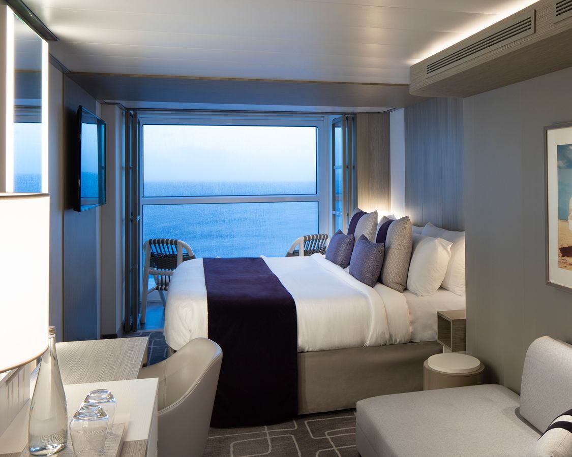 Cabina cu balcon Aquaclass categoria A2 pe Celebrity Edge, Apex, Beyond si Ascent