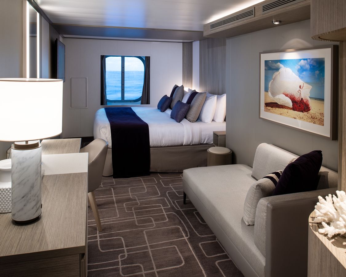 Cabina cu vedere la ocean categoria 7 pe vasul Celebrity Edge, Apex, Beyond si Ascent