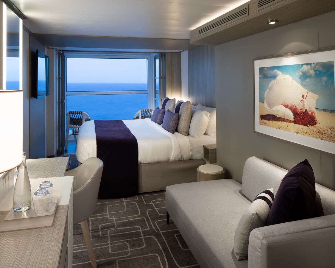 Cabina cu balcon cu Infinite Veranda categoria E4 pe Celebrity Edge, Apex, Beyond si Ascent