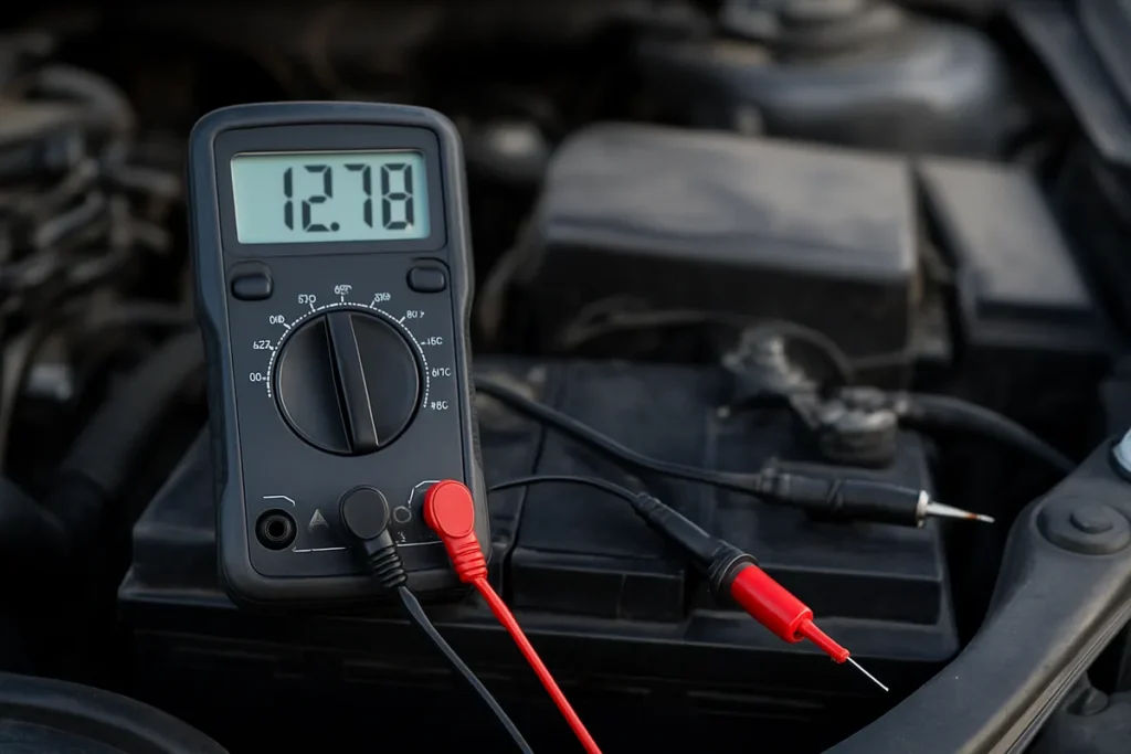 Car Battery Voltage Chart: What’s Normal? Car battery voltage chart showing state of charge from 12.6V down to 12.0V