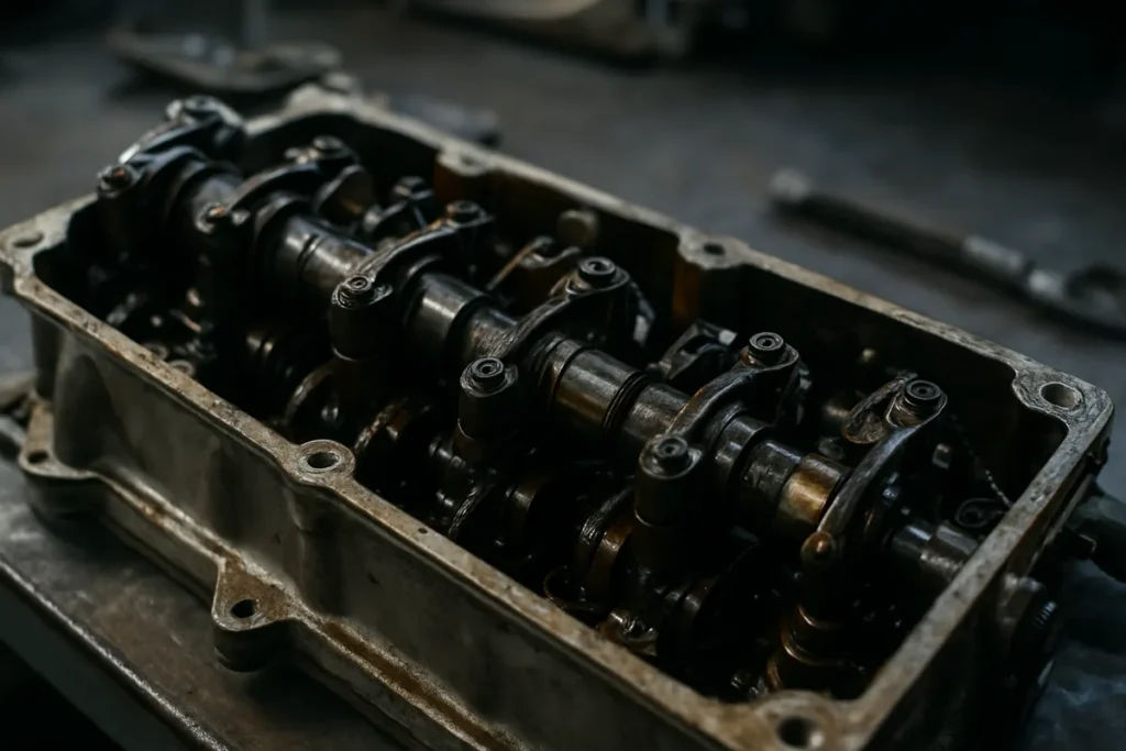Why Is My Engine Making a Ticking Noise? Engine valvetrain area, a common source of a ticking noise