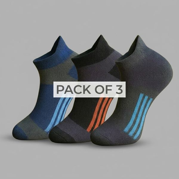 Cross Coin® Performance Striped Ankle Socks – (Pack of 3)
