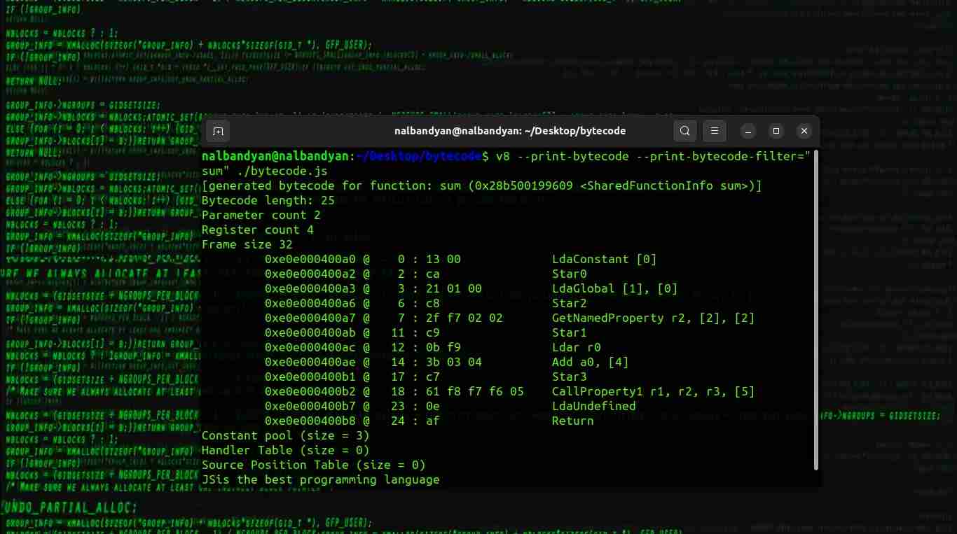 How to Generate the Bytecode of Your JavaScript Code