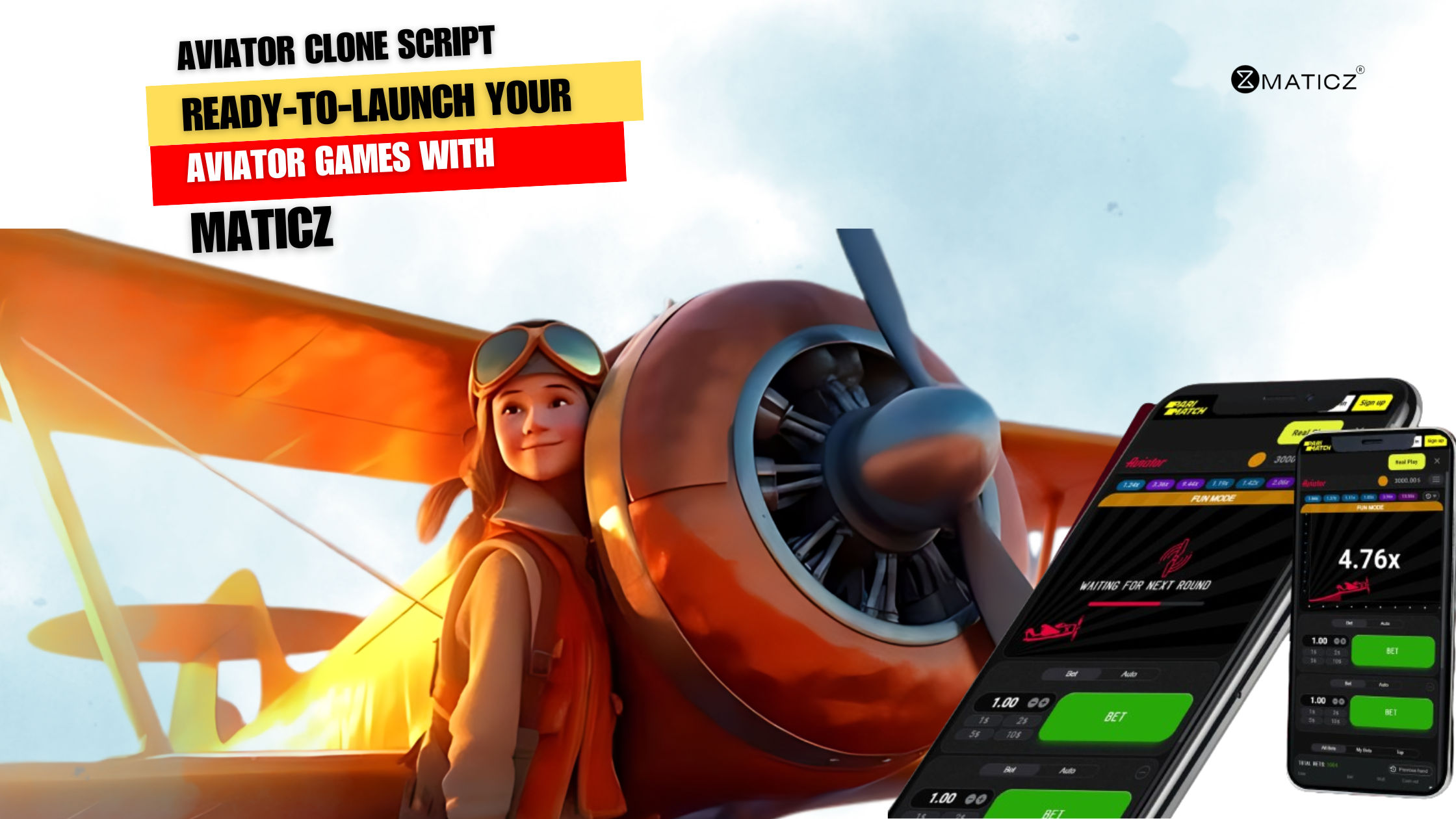 Aviator Clone Script: Ready-to-launch your Aviator Games with Maticz