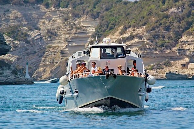 Group of people on a small cruise boat