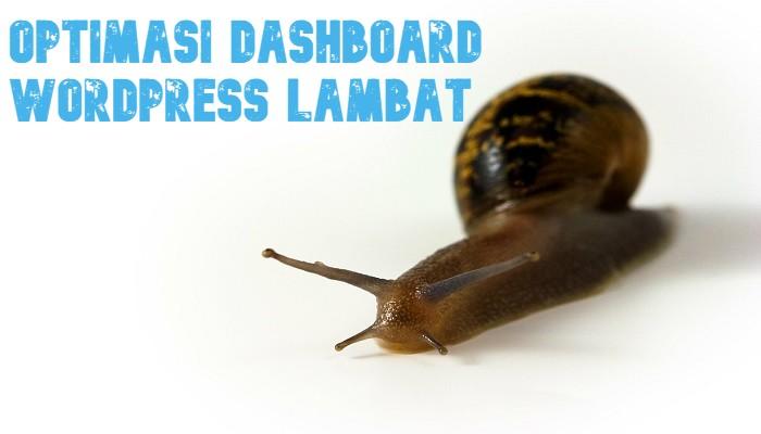 Dashboard WordPress Lambat