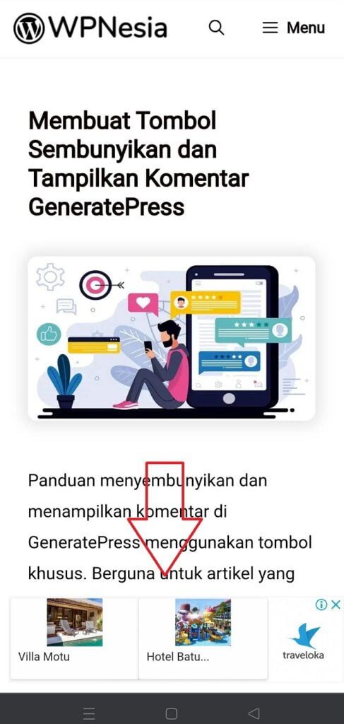 Menampilkan Iklan Adsense Sticky Footer di GeneratePress