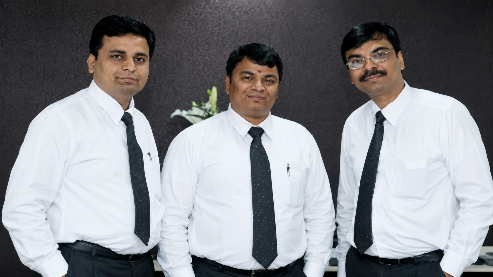 The three CKS directors with founder Chandrakant Shah