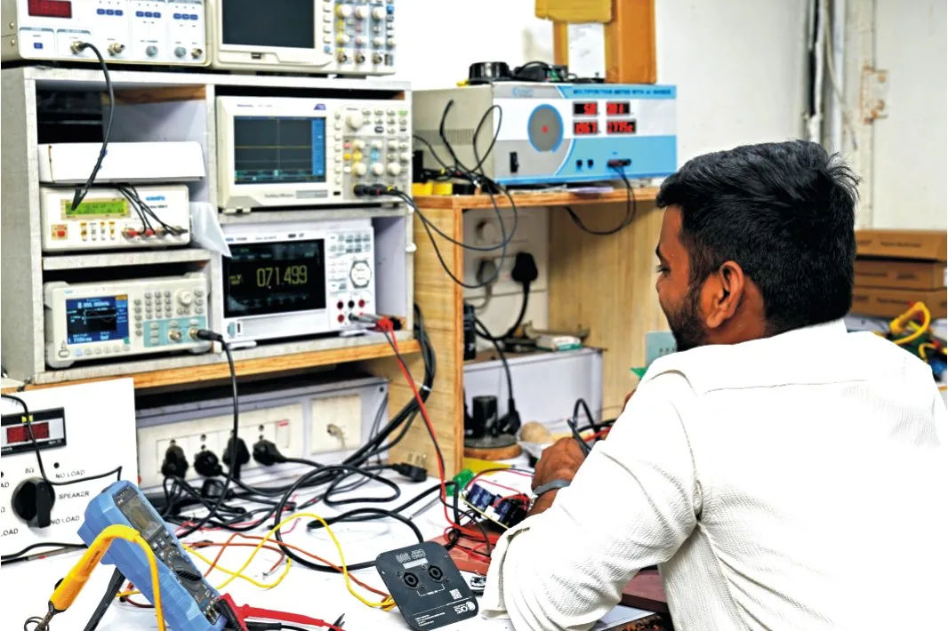 A CKS engineer at the research and development bench