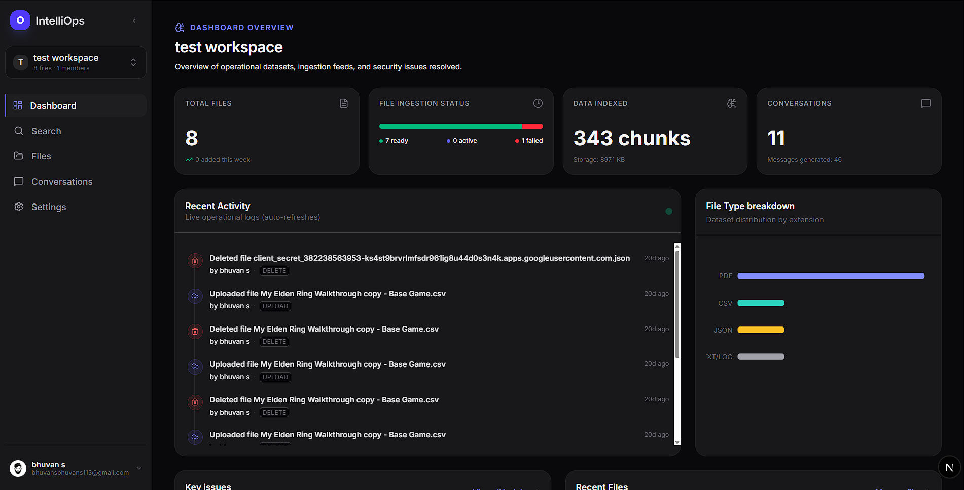 Modern Chat & File Insights UI