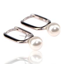 Elegant Gold Pearl Drop Sterling Silver Hoop Earrings – Classic Women’s Jewelry Gift