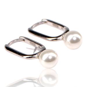 Elegant Gold Pearl Drop Sterling Silver Hoop Earrings – Classic Women’s Jewelry Gift