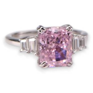 White Gold Plated Sterling Silver Pink Stone Ring – Elegant Women’s Jewelry Gift