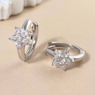 White Gold Plated Sterling Silver Earrings – Sparkling Cubic Zirconia Studs for Women