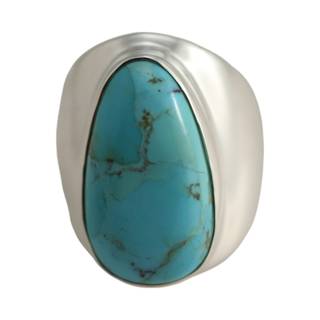 Stunning Turquoise Silver Ring - Handcrafted with Natural Stones!