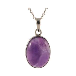 Stunning Amethyst Silver Pendant - Exquisite Oval Design for Effortless Glamour