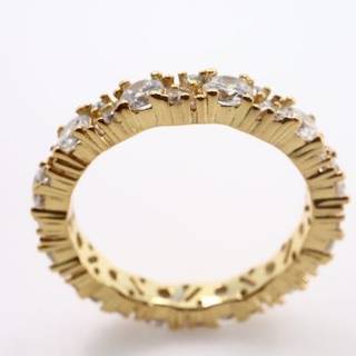 Elegant Gold Plated 92.5 Sterling Silver Ring with Cubic Zirconia - Premium Quality Jewelry
