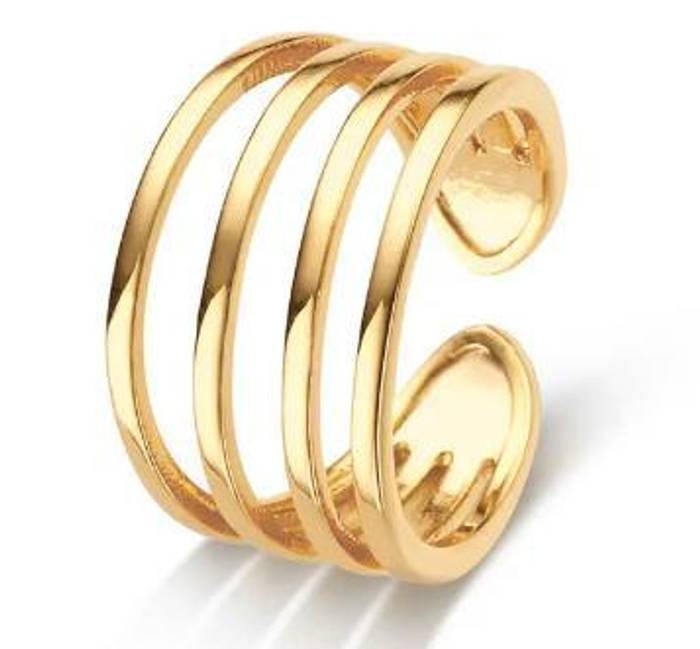 Adjustable Gold Plated Sterling Silver Ring – Elegant Women’s Fashion Jewelry