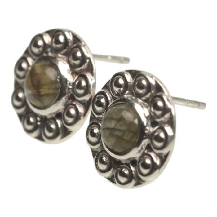 Sunflower Labradorite 92.5 Sterling Silver Stud Earrings - Image 2