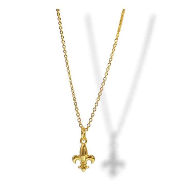 Elegant Fleur de Lys Pendant – 18K Gold Plated Sterling Silver French Jewelry Necklace - Image 4