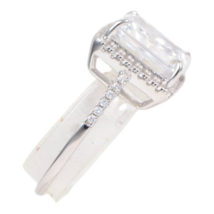 White Gold Plated Sterling Silver Ring – Elegant Women’s Fashion Jewelry – Image 4