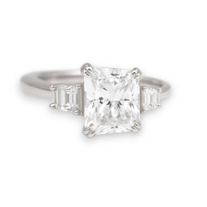 White Gold Plated Sterling Silver Ring with Cubic Zirconia – Elegant Women's Jewelry - Image 4