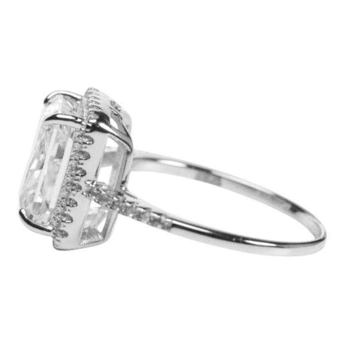 Sterling Silver Box Ring with Cubic Zirconia – Elegant Women’s Jewelry Gift – Image 9