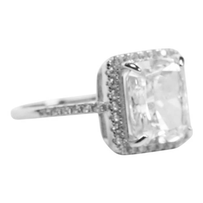 Sterling Silver Box Ring with Cubic Zirconia – Elegant Women’s Jewelry Gift – Image 7