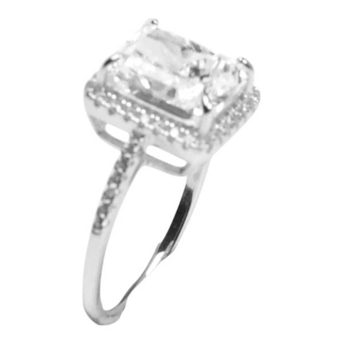 Sterling Silver Box Ring with Cubic Zirconia – Elegant Women’s Jewelry Gift – Image 5
