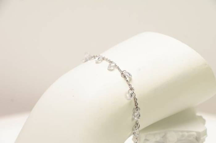 Upgrade Your Style with our Stunning Sterling Silver CZ Chain Bracelet - Shop Now! – Image 2