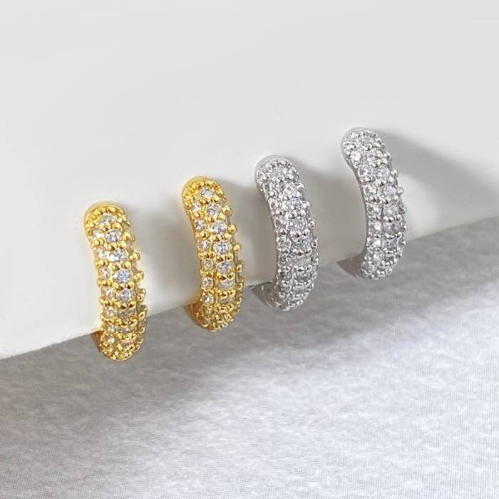 Sparkle and Shine: Sterling Silver Hoop Earrings with Cubic Zirconia Accents - A Must-Have for Every Jewelry Collection! – Image 13